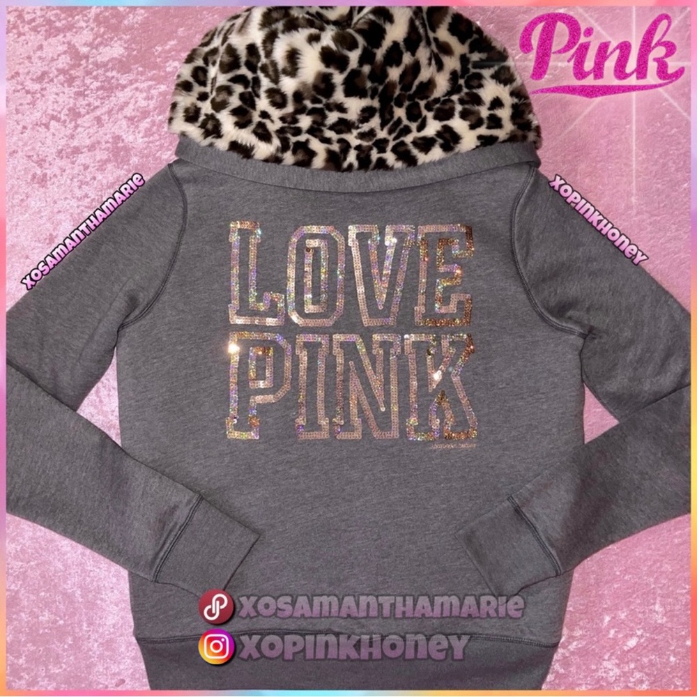 VS PINK Bling Faux Fur Jacket
